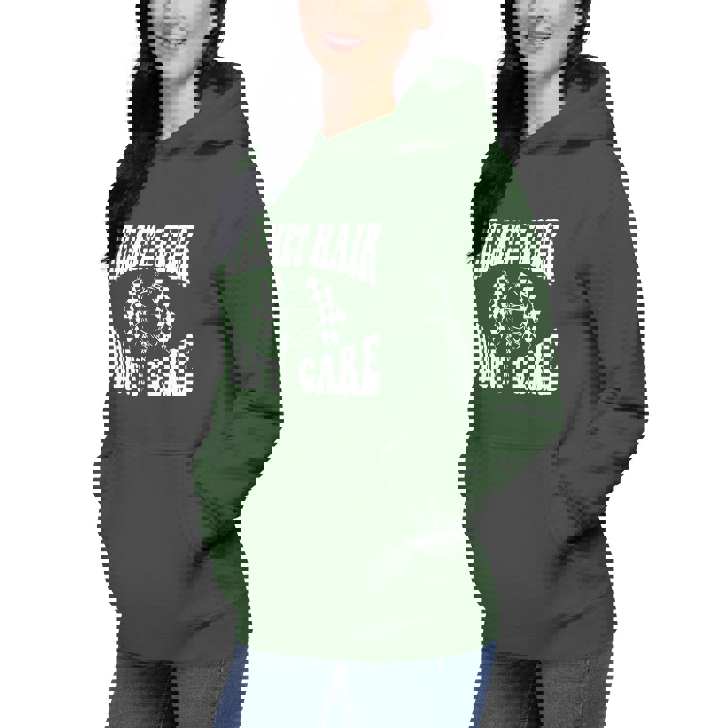 Helmet Hair, Don't Care! Race Car Driver Inspired Hoodie