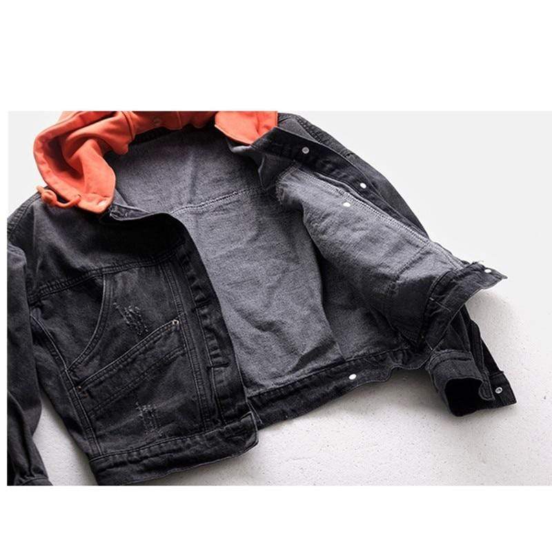 Fashion Hooded Denim Jacket - Fleece-Lined Winter Coat