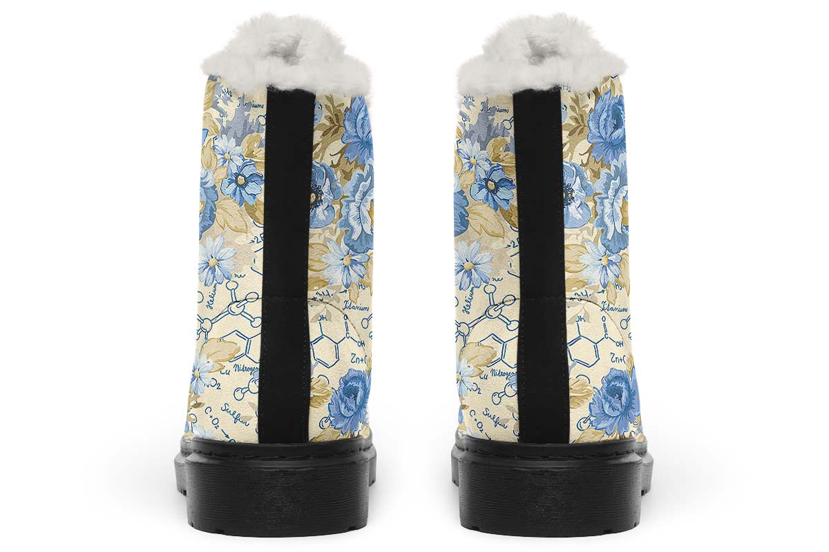 Floral Chemistry Winter Boots - Custom Printed, High-Quality Microsuede with Memory Foam Insoles