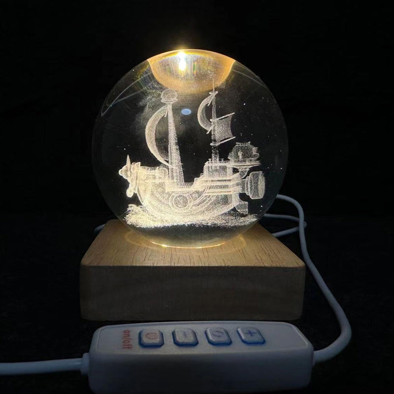 Crystal Ball Night Light - Rechargeable Touch Control DIY Lighting