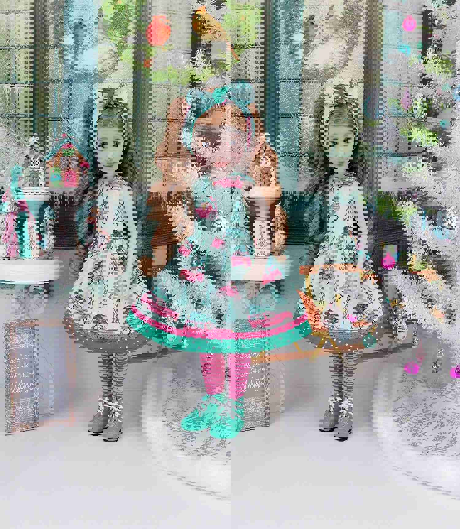 Christmas Vacation Dress with Boots for Ruby Red Fashion Friends Doll