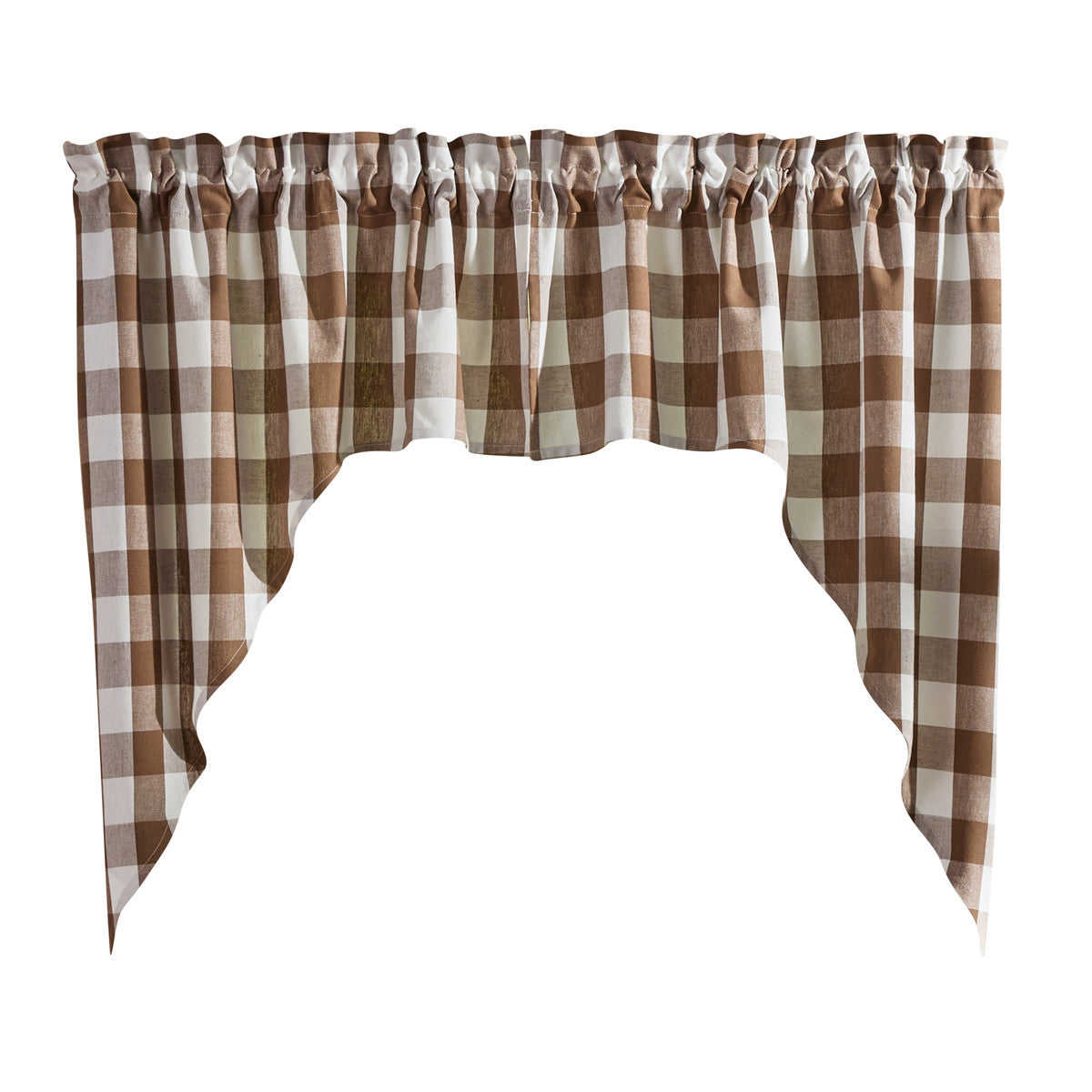 WICKLOW SWAG PR 36 L-BROWN AND CREAM Curtain Set