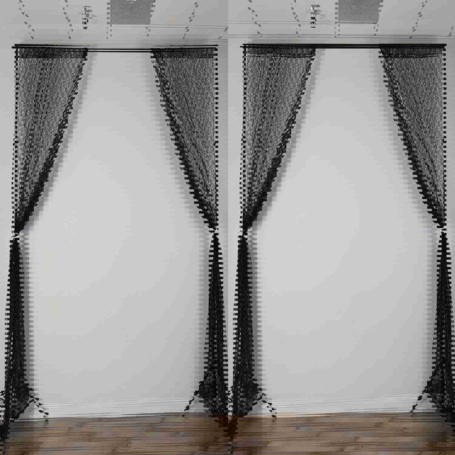 2 Pack Fire Retardant Floral Lace Sheer Curtains With Rod Pockets 5ftx10ft