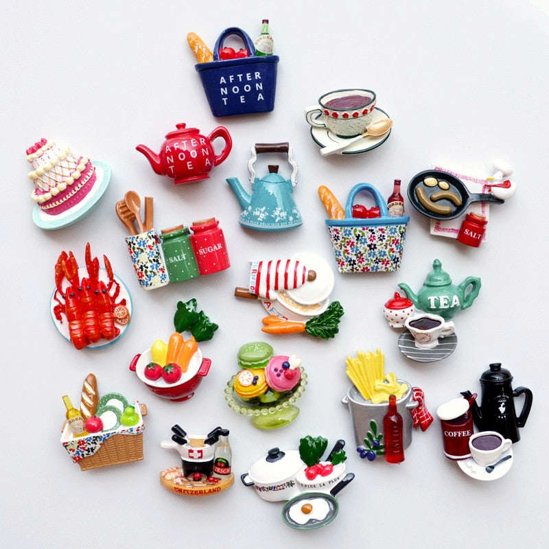 Qfdian 3D Creative Simulation Food Mini Fridge Magnets - Cute Home Decor