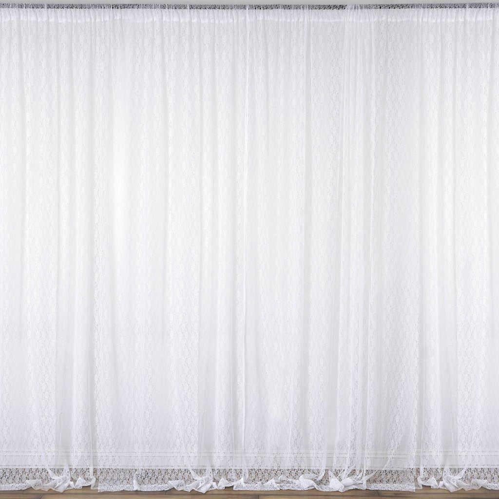 2 Pack Fire Retardant Floral Lace Sheer Curtains With Rod Pockets 5ftx10ft
