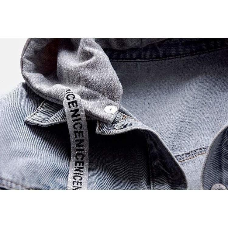 Fashion Hooded Denim Jacket - Fleece-Lined Winter Coat
