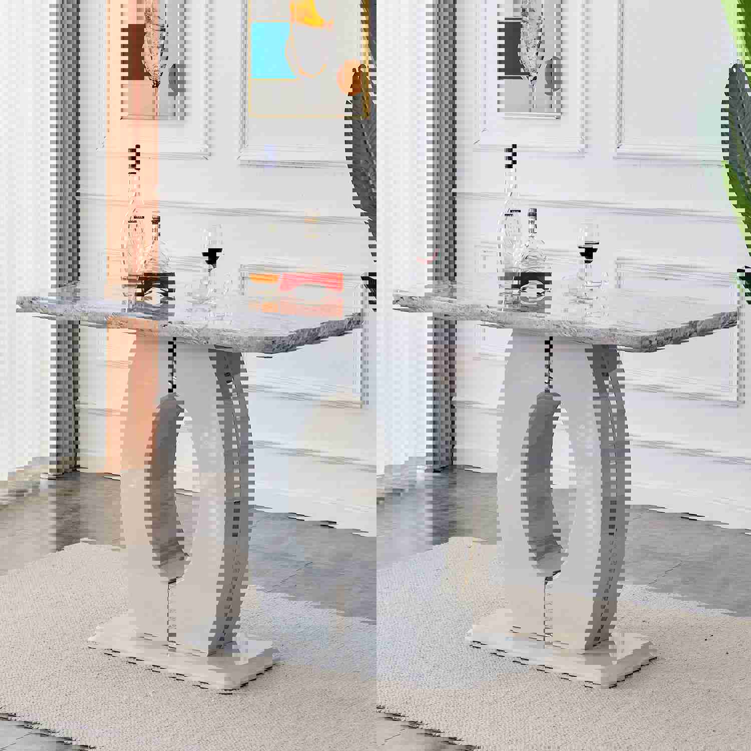 Modern Simple and Luxurious Grey Imitation Marble Grain Dining Table