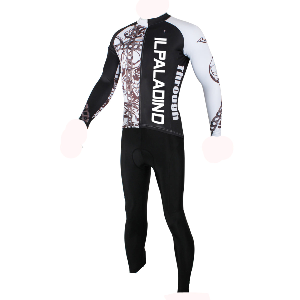ILPALADINO Chain Skull Mens Summer Cycling Short-sleeve Suit Bike Shirt Sportswear Quick-dry Shirt