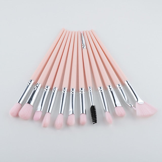12pcs Professional Eye Makeup Brush Set - High Quality Beauty Tool Kit