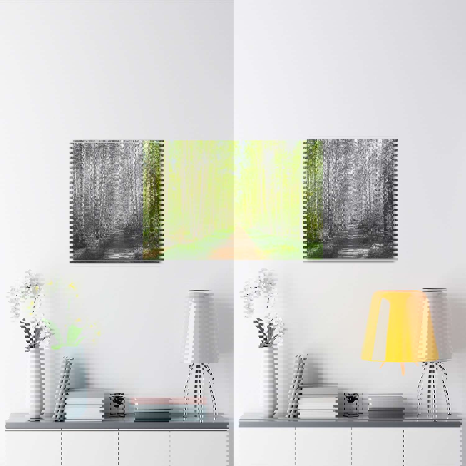 Forest Path Green Tree Nature Wilderness Photography Canvas Wall Art for Home Decor