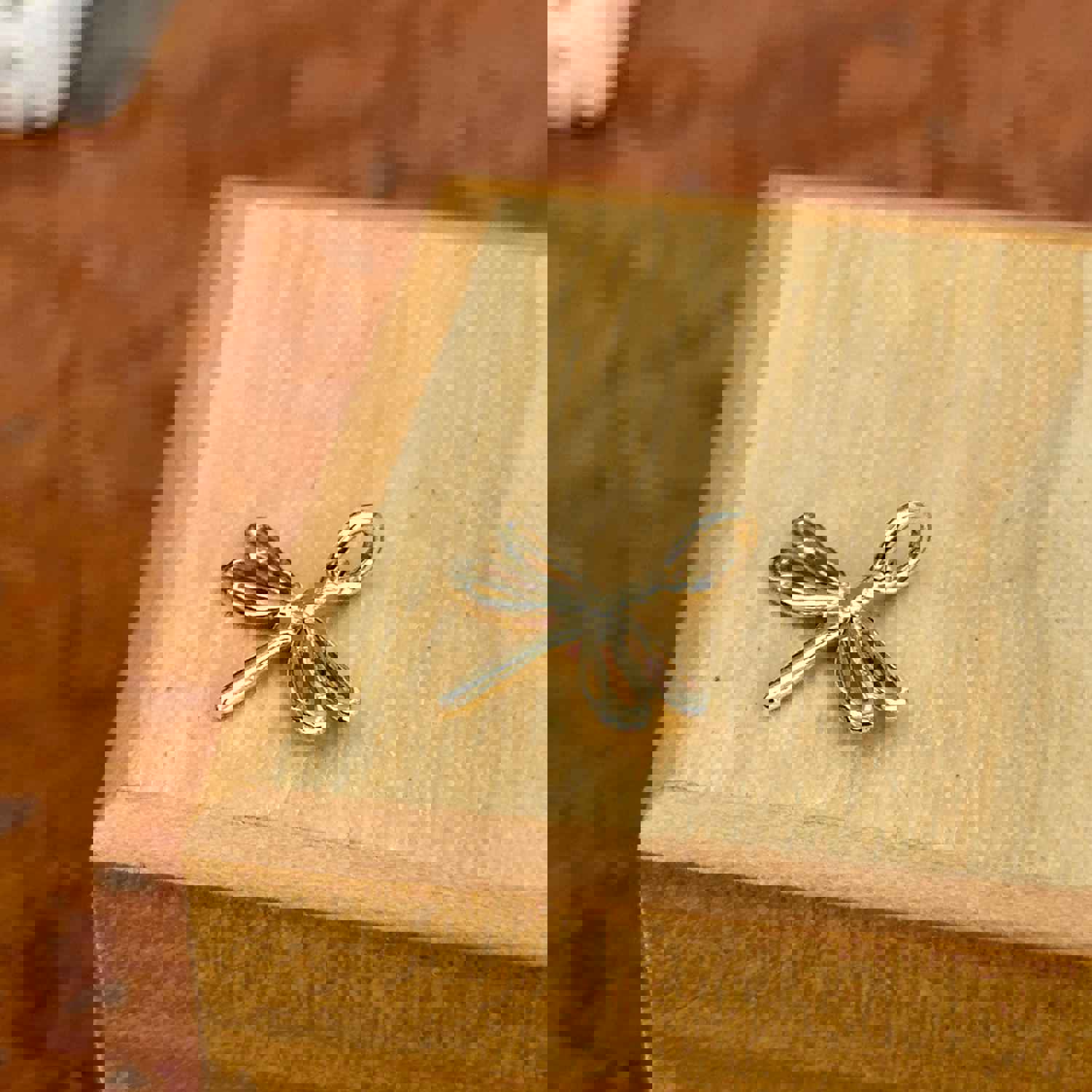 14KT Yellow Gold Dragonfly Pendant Charm