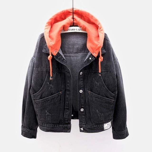 Fashion Hooded Denim Jacket - Fleece-Lined Winter Coat