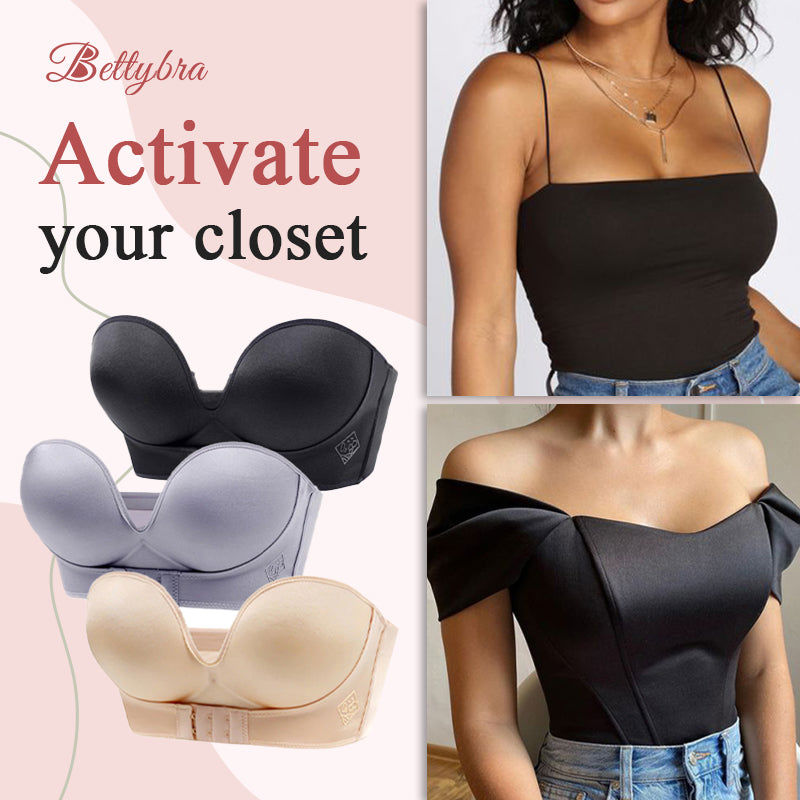 BETTYBRA® Invisible Strapless Super Push Up Bra (BUY ONE GET TWO FREE) - GRAY