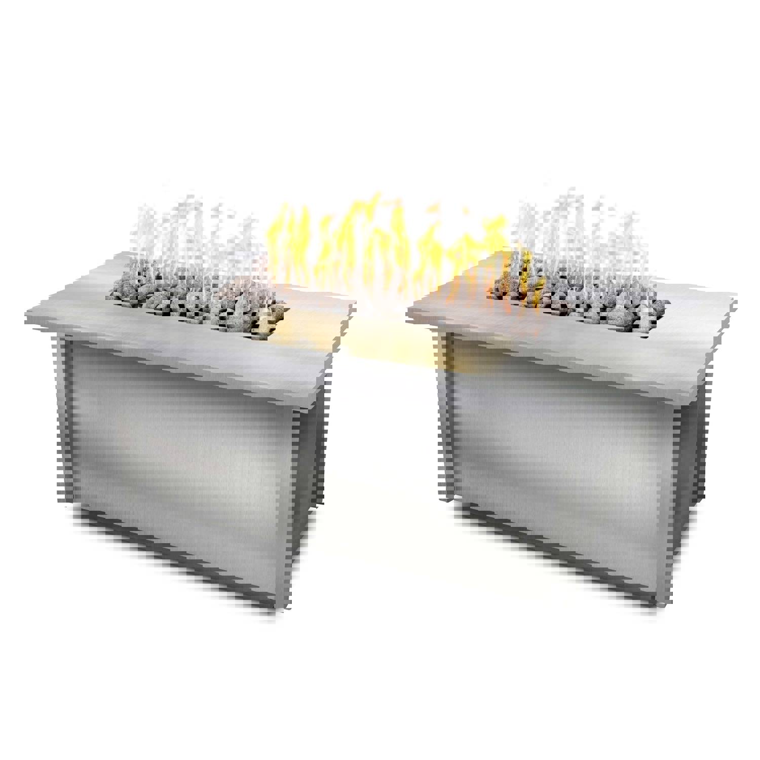 The Outdoor Plus 60 Rectangular Salinas Fire Table - Stainless Steel