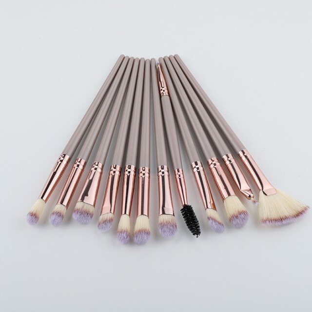 12pcs Professional Eye Makeup Brush Set - High Quality Beauty Tool Kit