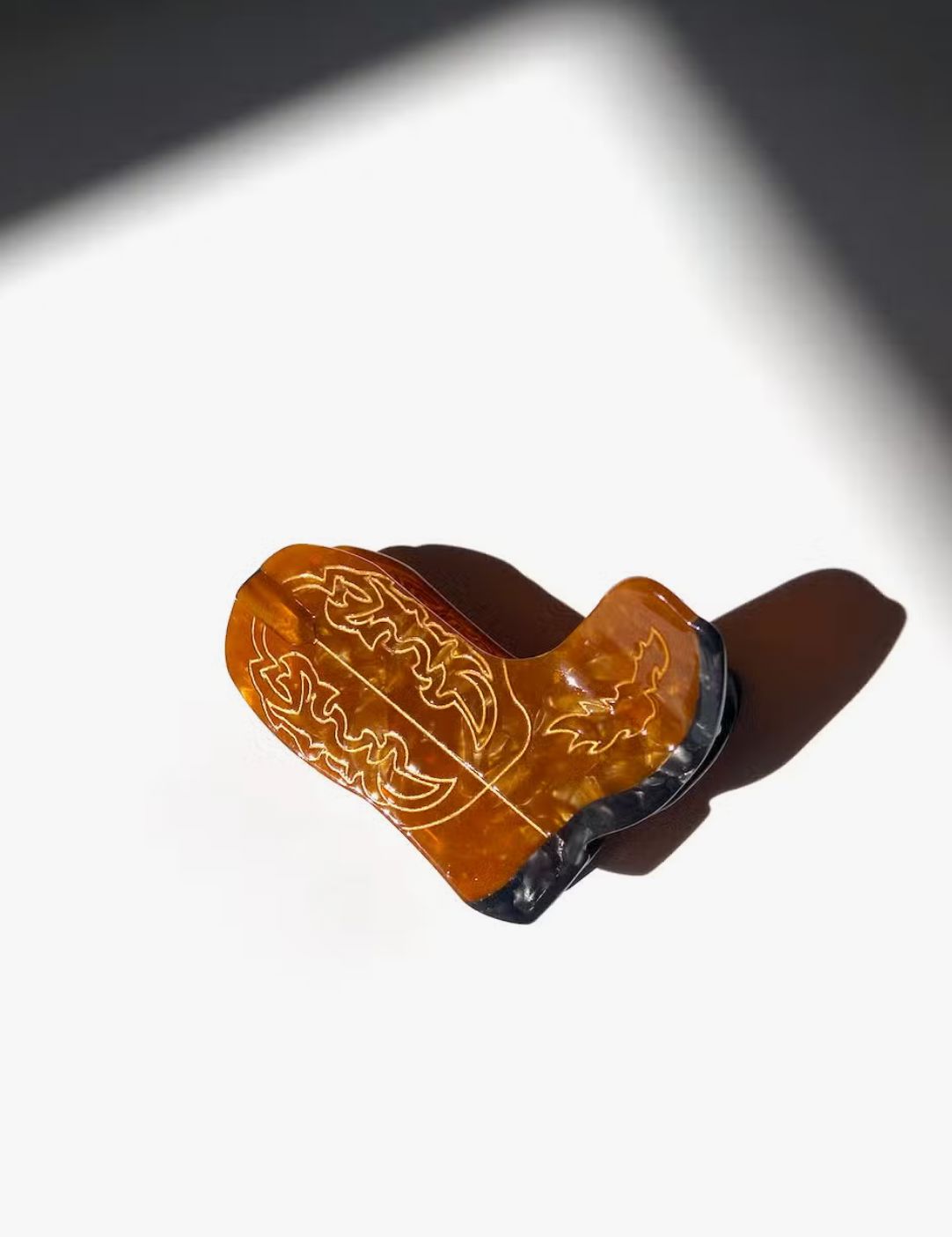 Hand Painted Cowboy Boot Claw Hair Clip