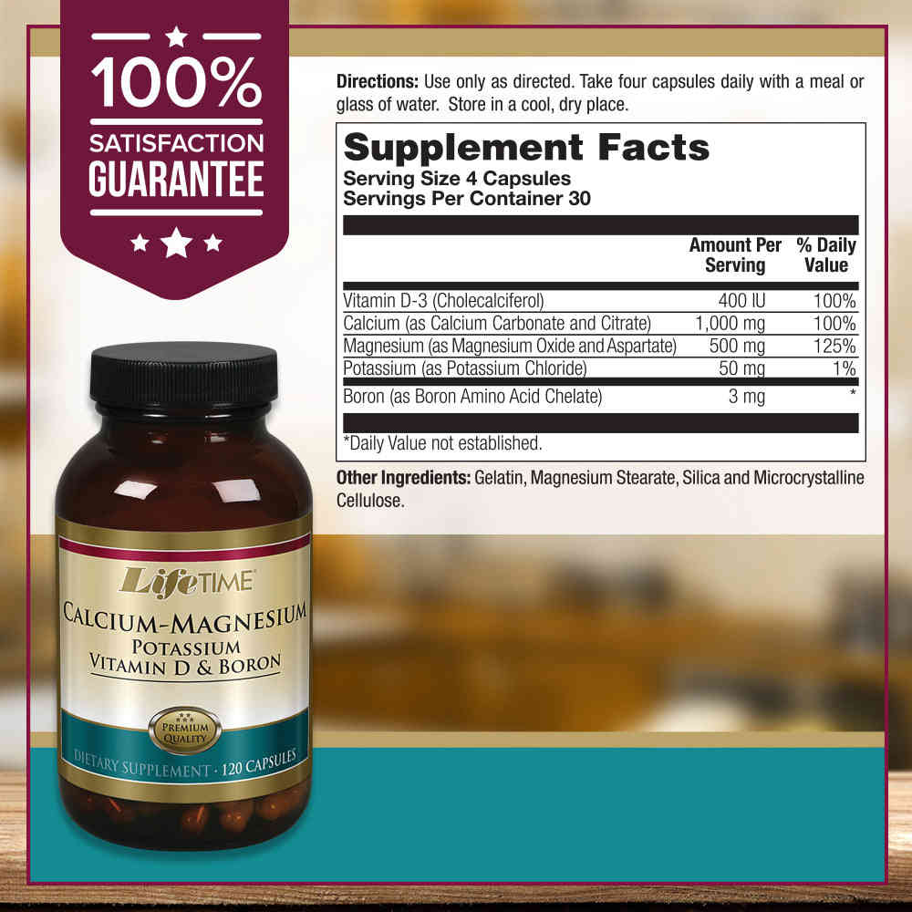 Calcium Magnesium Potassium with Vitamin D & Boron - Bone & Muscle Support Supplement