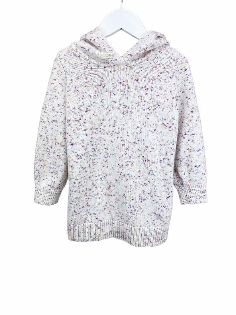 Baby Gap Girls Donegal Hoodie Sweater Tunic/Dress, Ivory/Multi, Size 4