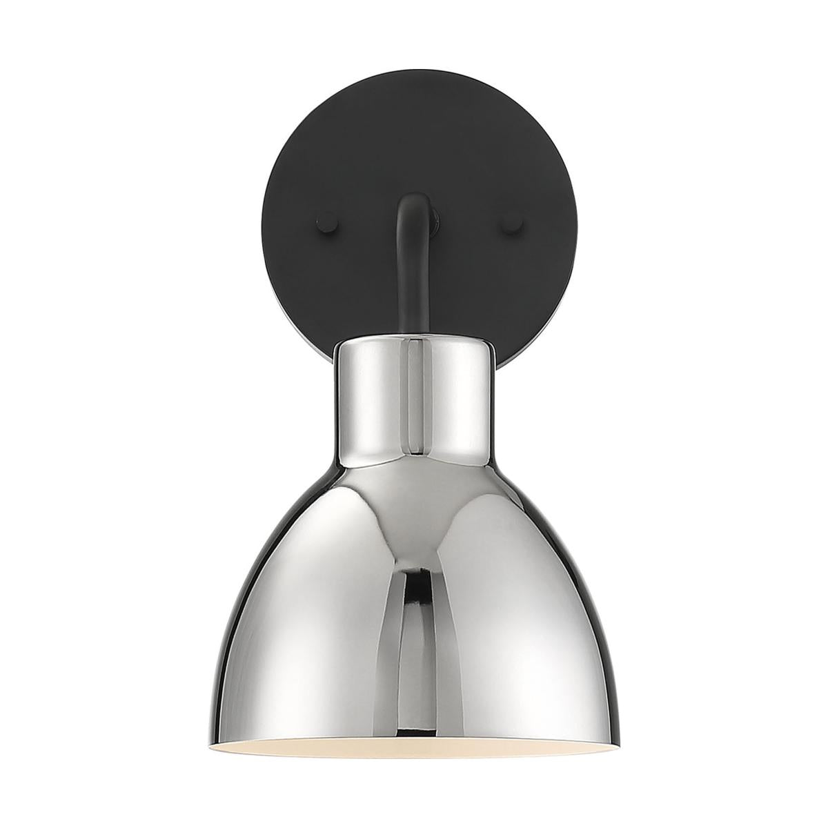 Sloan 1 Light Vanity - Matte Black and Polished Nickel Finish