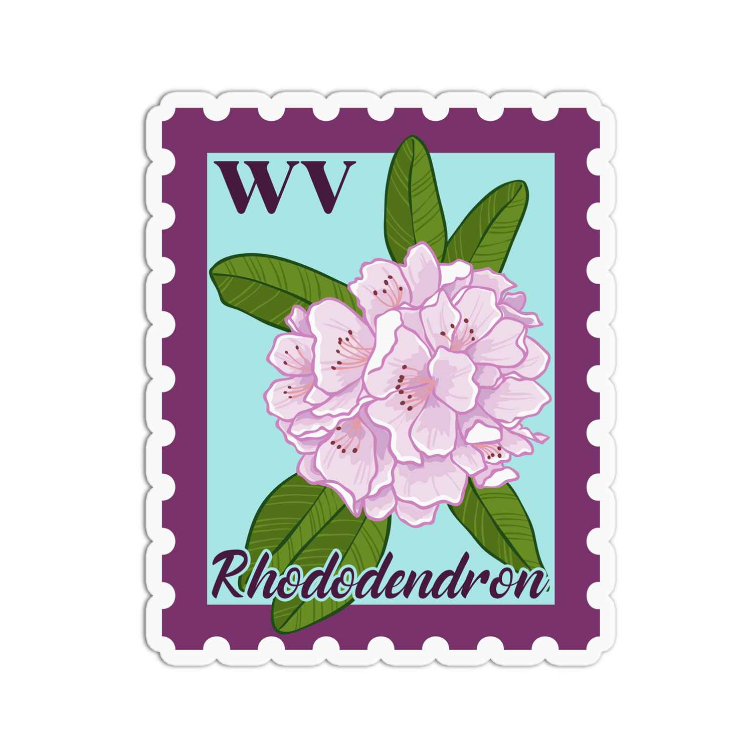 West Virginia Rhododendron State Flower Stickers
