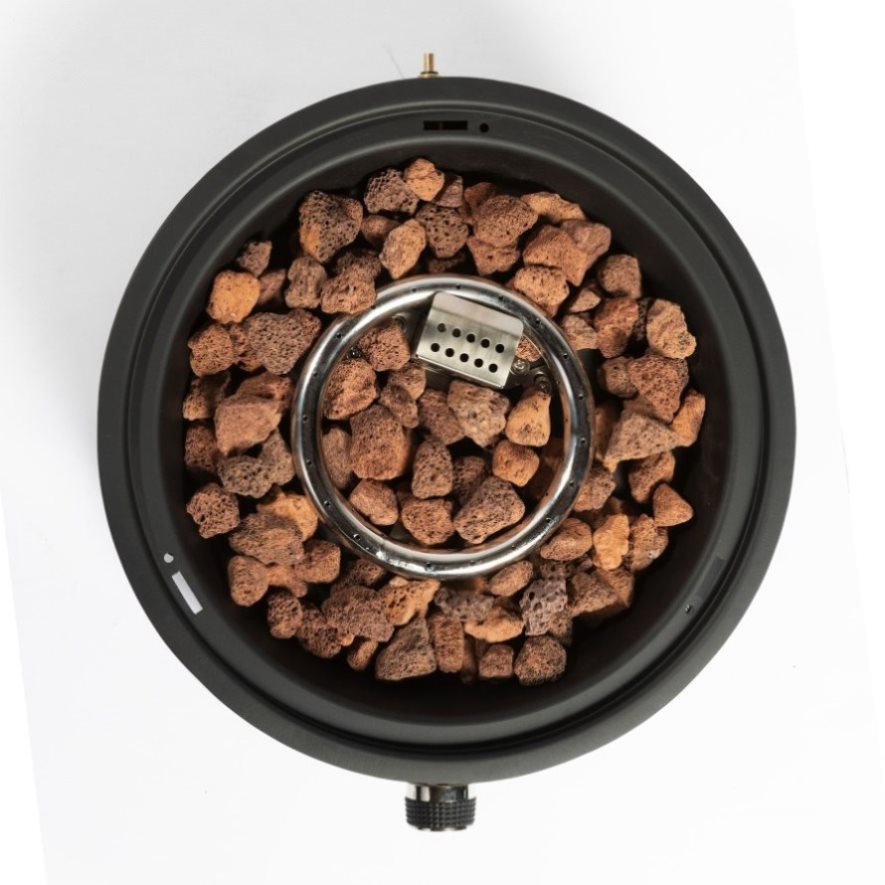 ZUN 15 Inch Outdoor Portable Propane Fire Pit with Cooking Grill