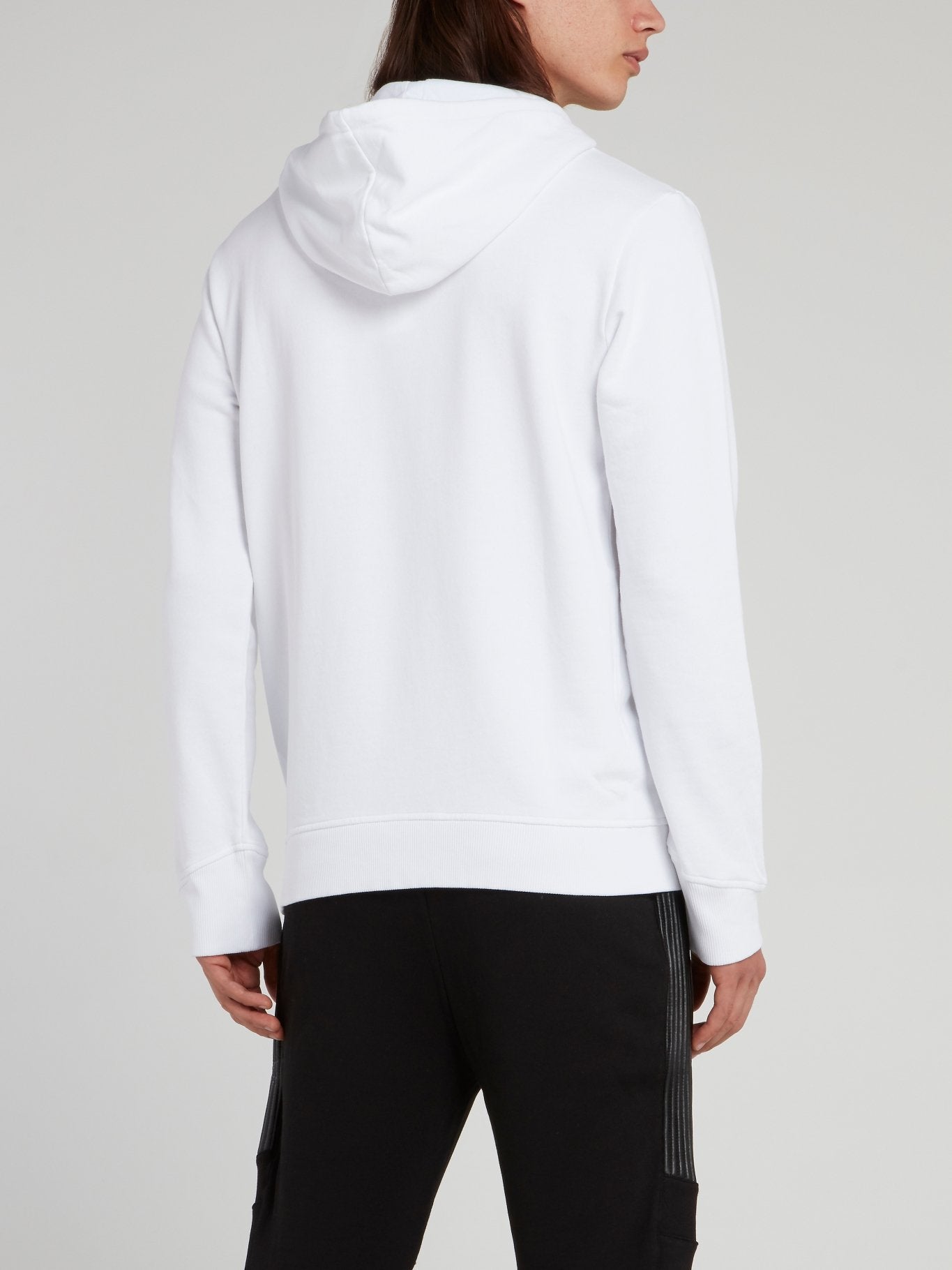 White Graphic Print Hoodie by Just Cavalli