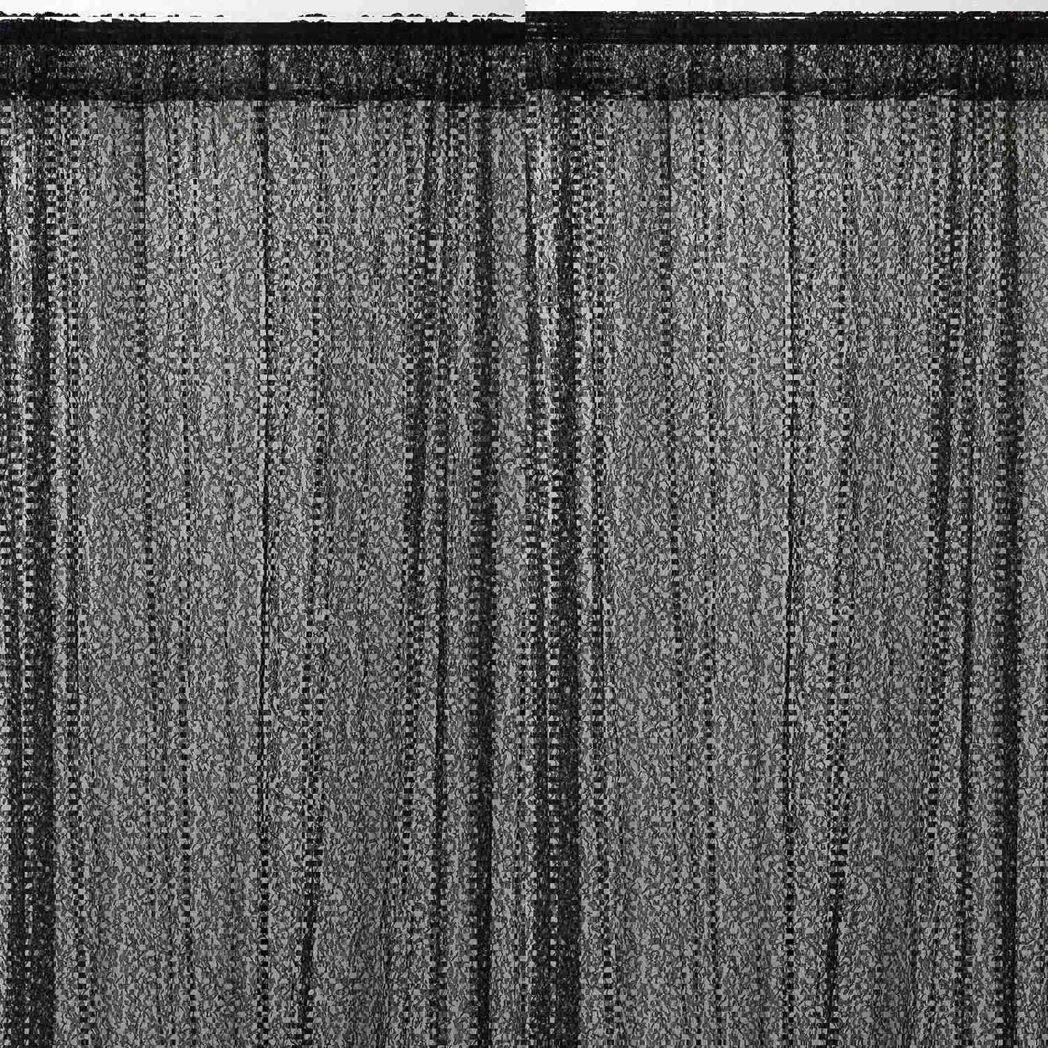 2 Pack Fire Retardant Floral Lace Sheer Curtains With Rod Pockets 5ftx10ft