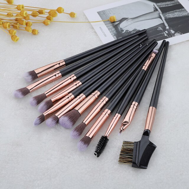 12pcs Professional Eye Makeup Brush Set - High Quality Beauty Tool Kit