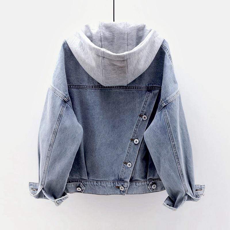 Fashion Hooded Denim Jacket - Fleece-Lined Winter Coat