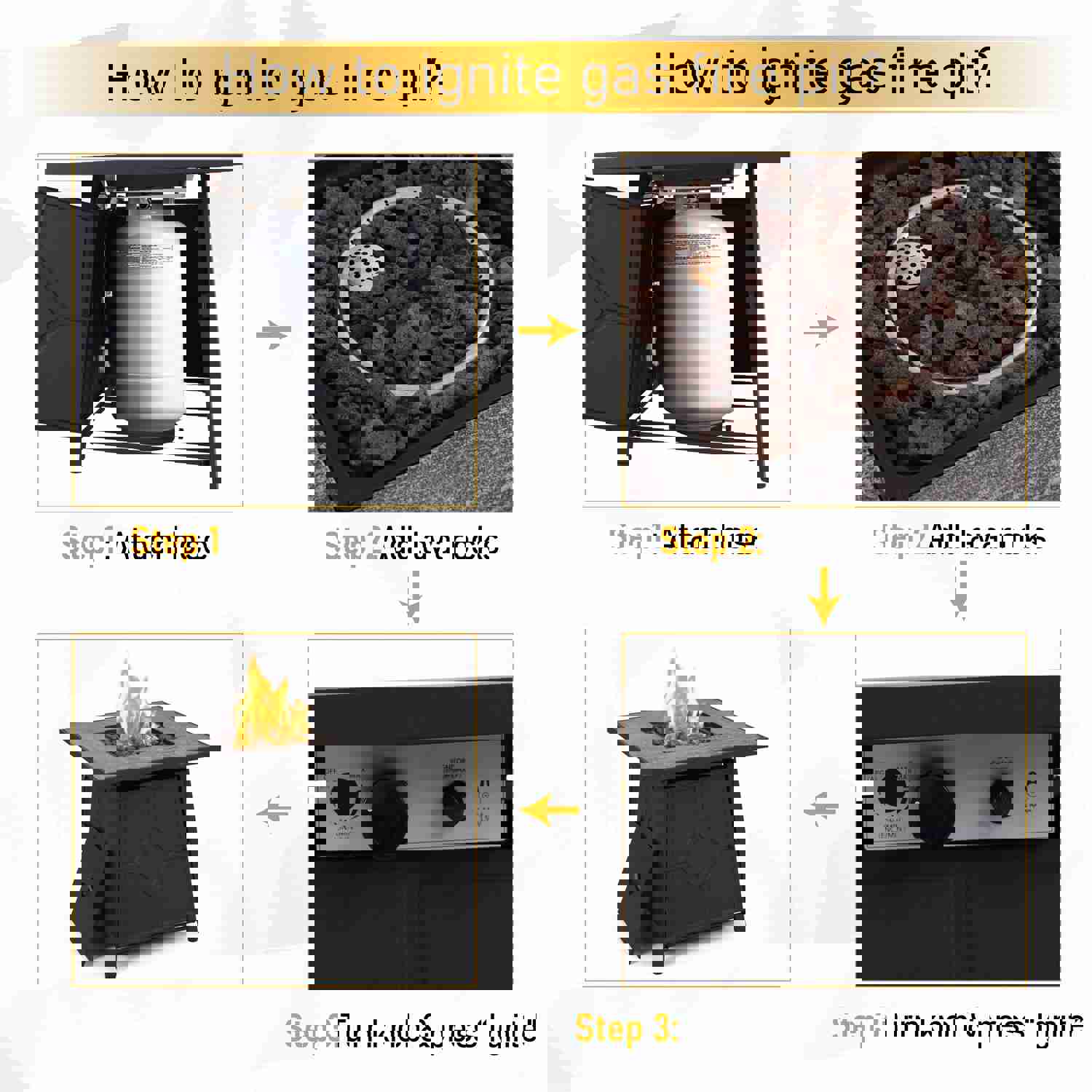 PHI VILLA 28 Inch 40,000 BTU Outdoor Terrafab Square Gas Fire Pit Table With Lid and Lava Rocks, PVC Cover