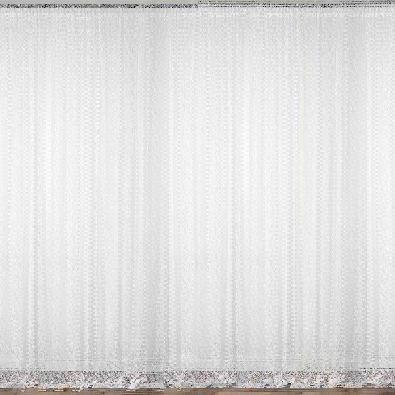 2 Pack Fire Retardant Floral Lace Sheer Curtains With Rod Pockets 5ftx10ft