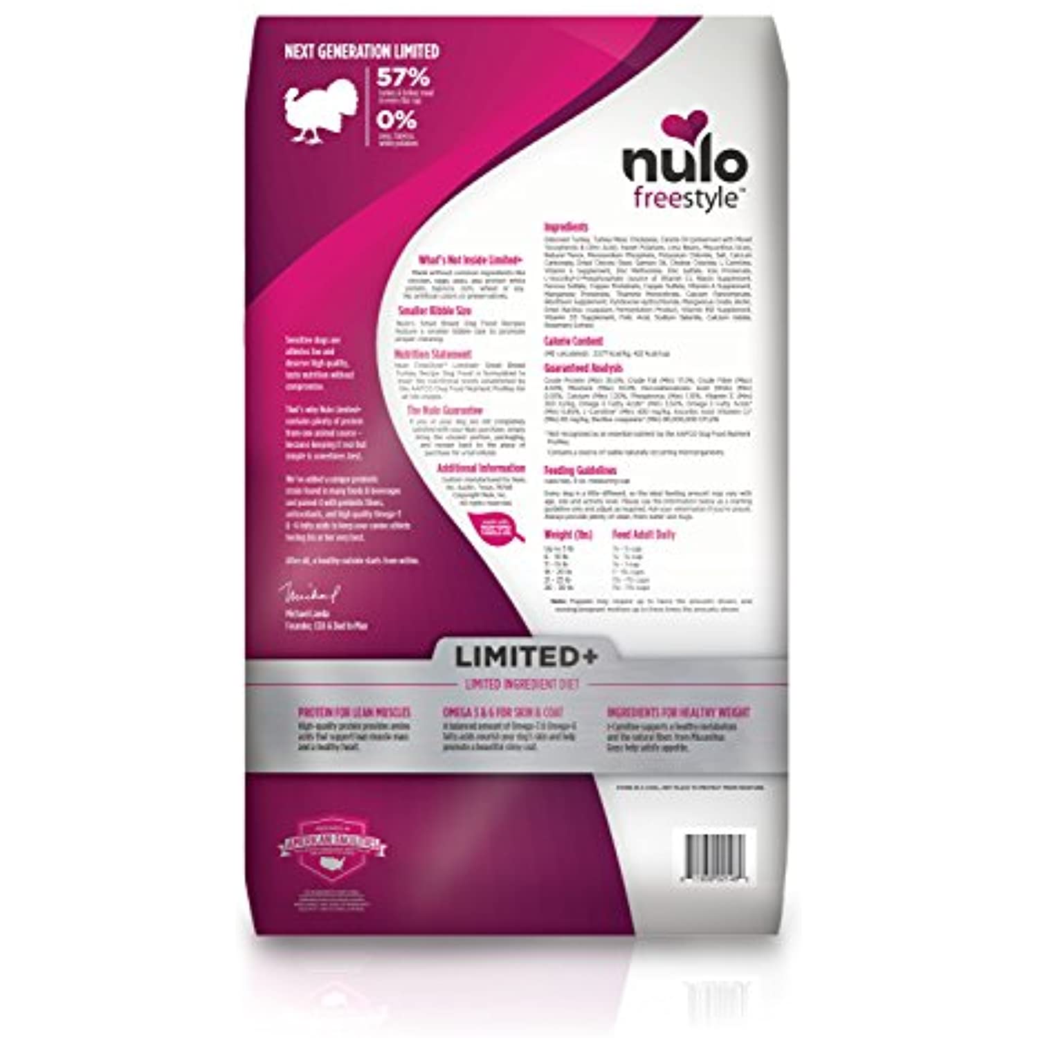 Nulo All Natural Grain Free Dog Food for Puppy & Adult Small Breeds - Turkey & Salmon Recipes