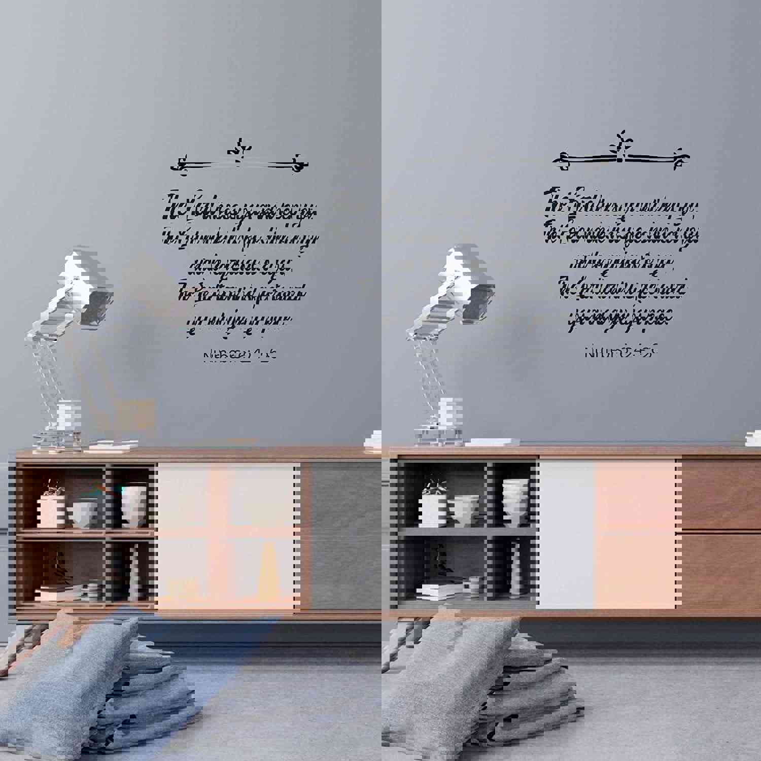 Religious Quotes Vinyl Wall Sticker - Bless You Numbers 6:24 Bible Verse Decal