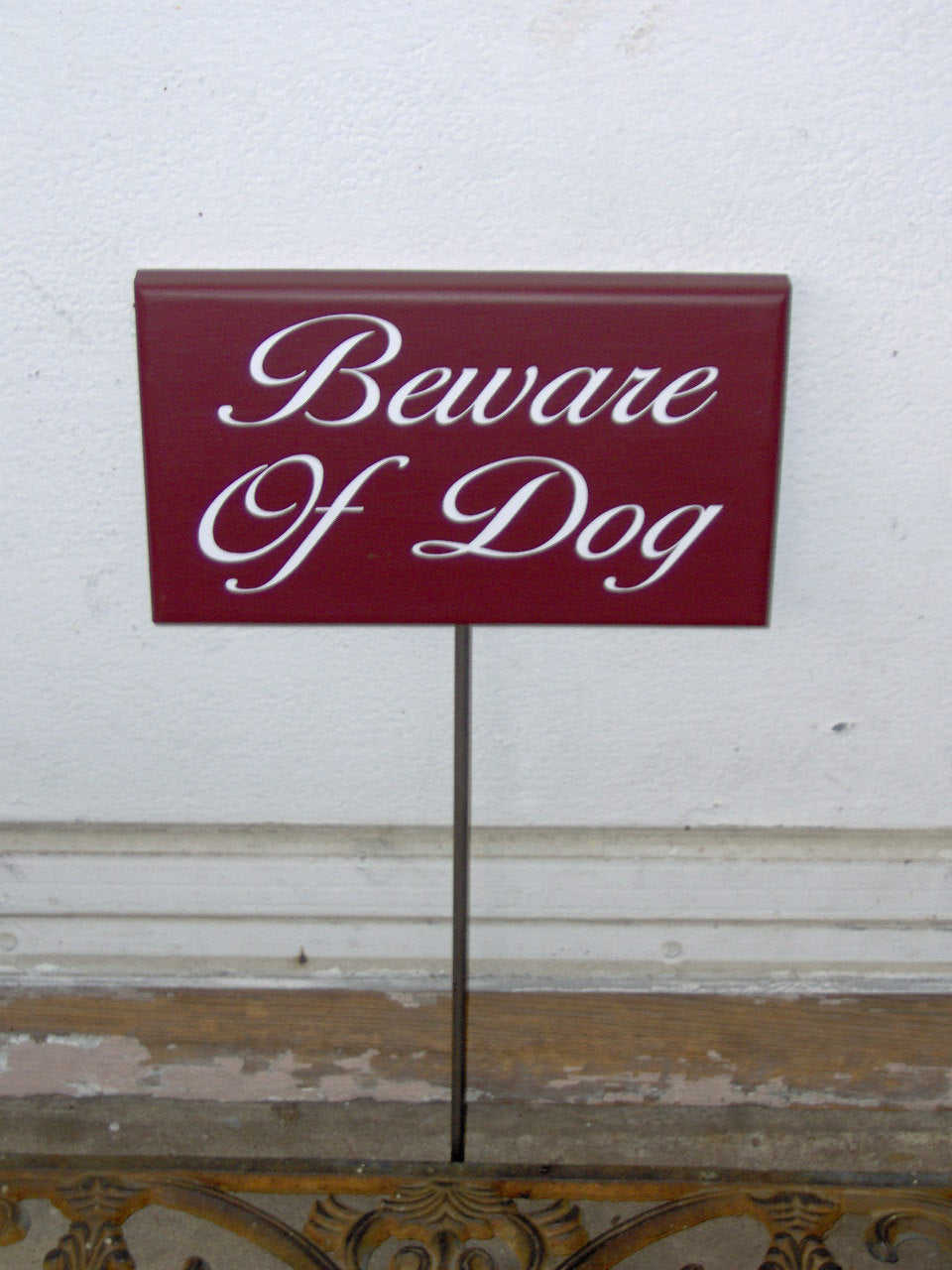 Beware of Dog Yard Sign with Stake for Pet Owners