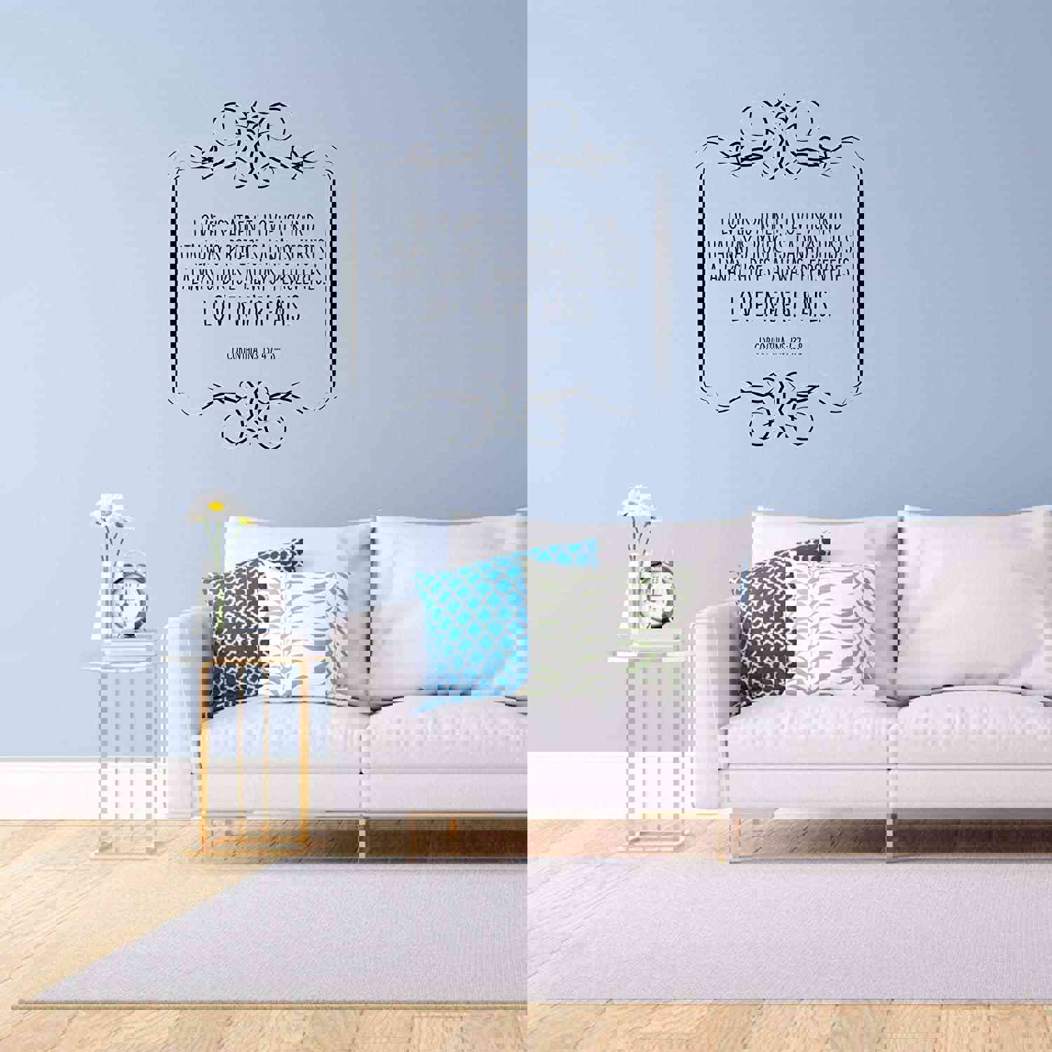 Religious Quotes Vinyl Wall Sticker - Always Protects Corinthians Bible Verse Decal