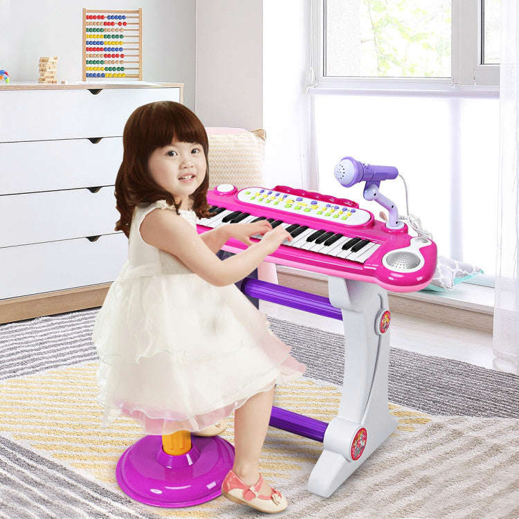 Costway 37 Key Electronic Keyboard Toy Piano for Kids - Pink