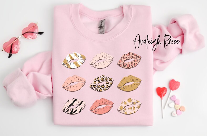 Valentines Lips Tshirt - Unisex Kiss Tee for Couples