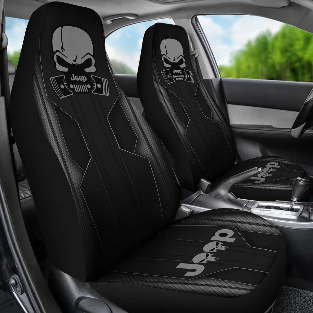 Jeep Skull Black Car Seat Covers - Premium Custom-Made Car Accessories