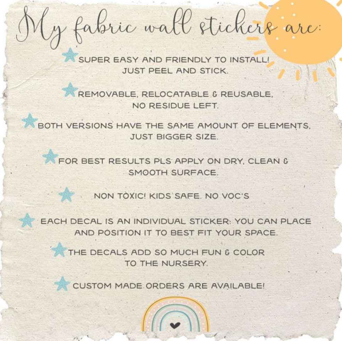 Woodland Baby Forest Animals - Fabric Nursery Wall Art Decals