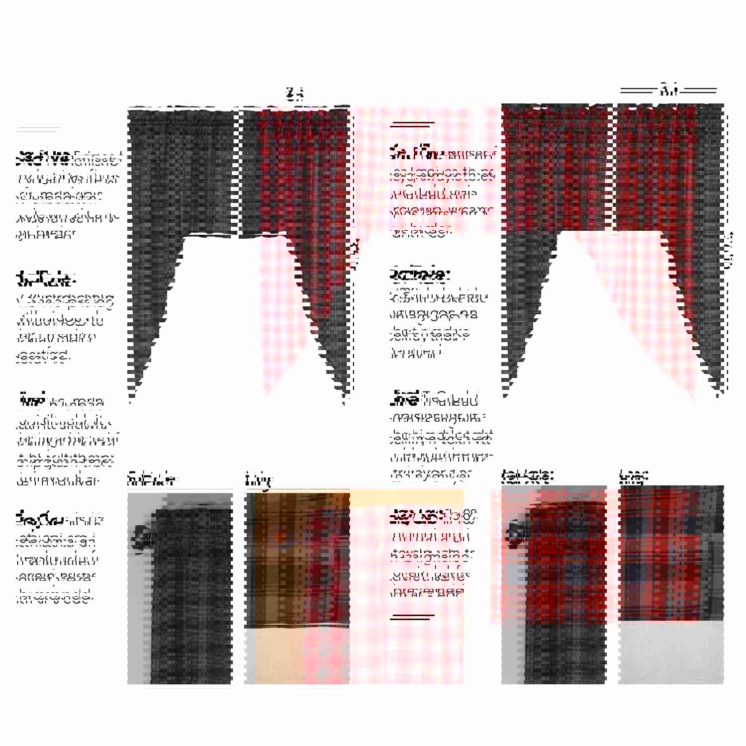 Cumberland Swag Set of 2 36x36x16 - Rustic Cotton Curtains