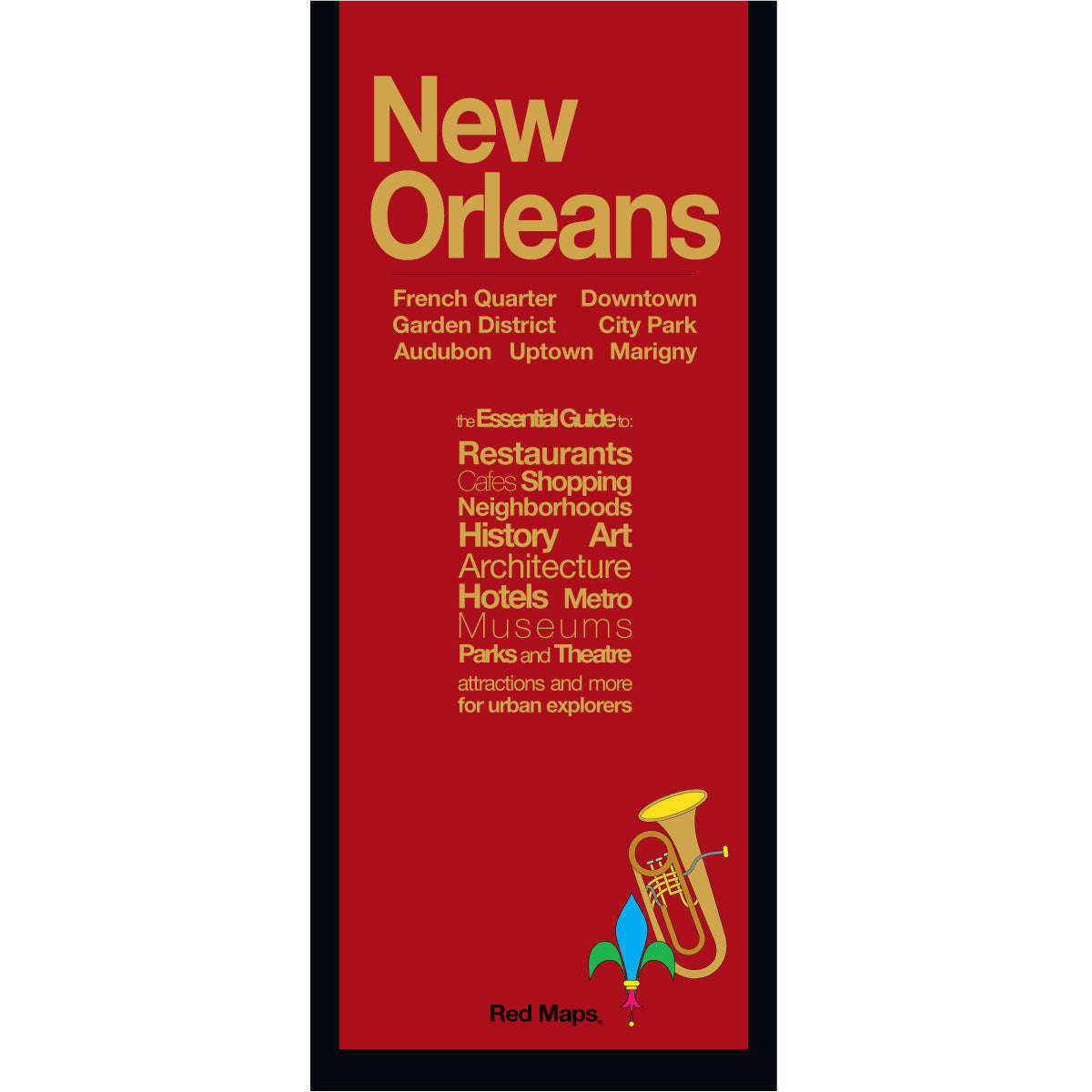 NEW ORLEANS City Travel Map - Foldout Guide for Exploring Historic Sites & Attractions