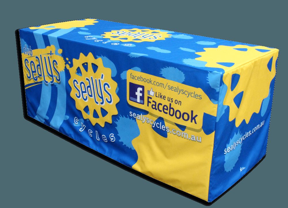 6 Custom Printed Deluxe Fitted Table Cover - All Over Print