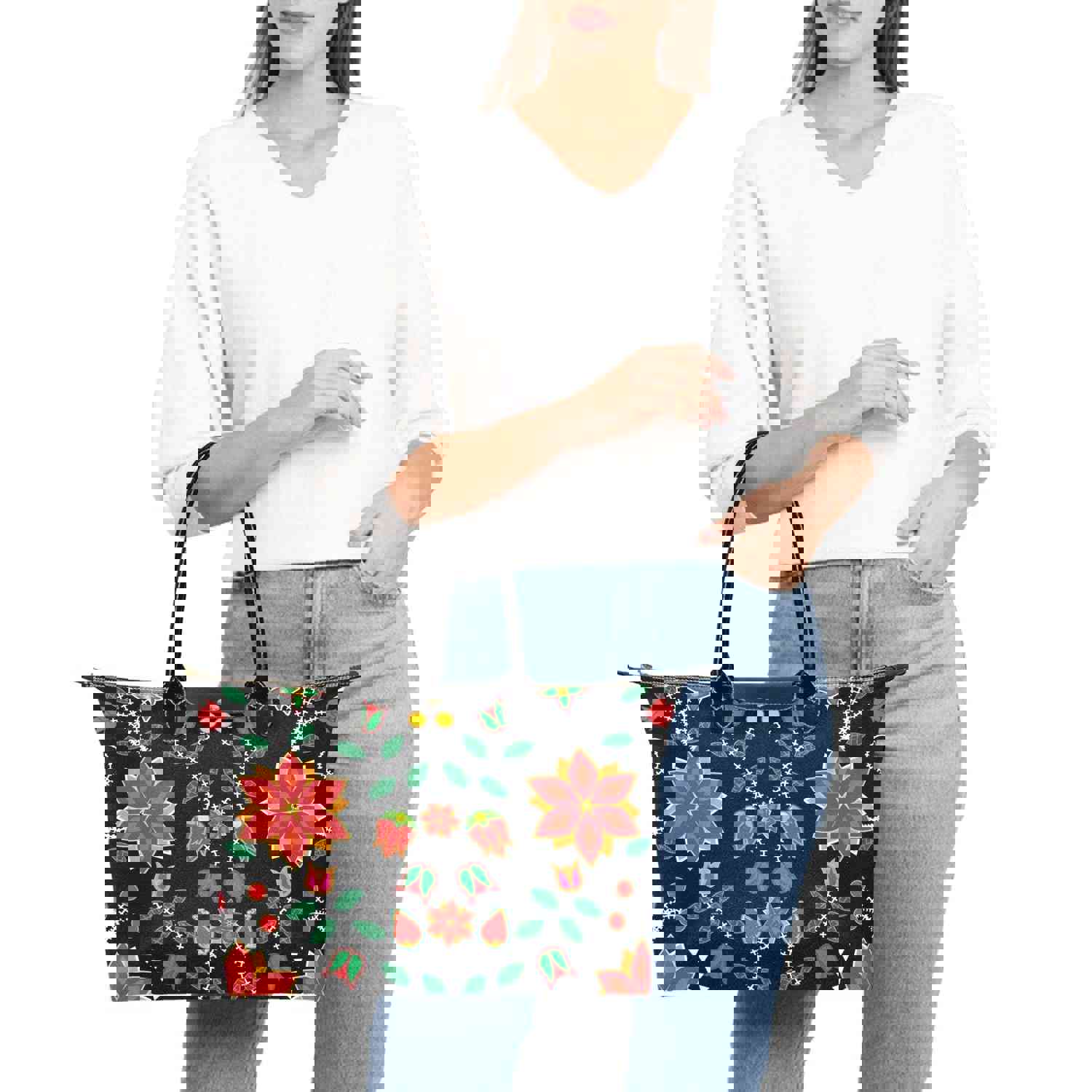 Floral Beadwork Six Bands Single-Shoulder Lady Handbag