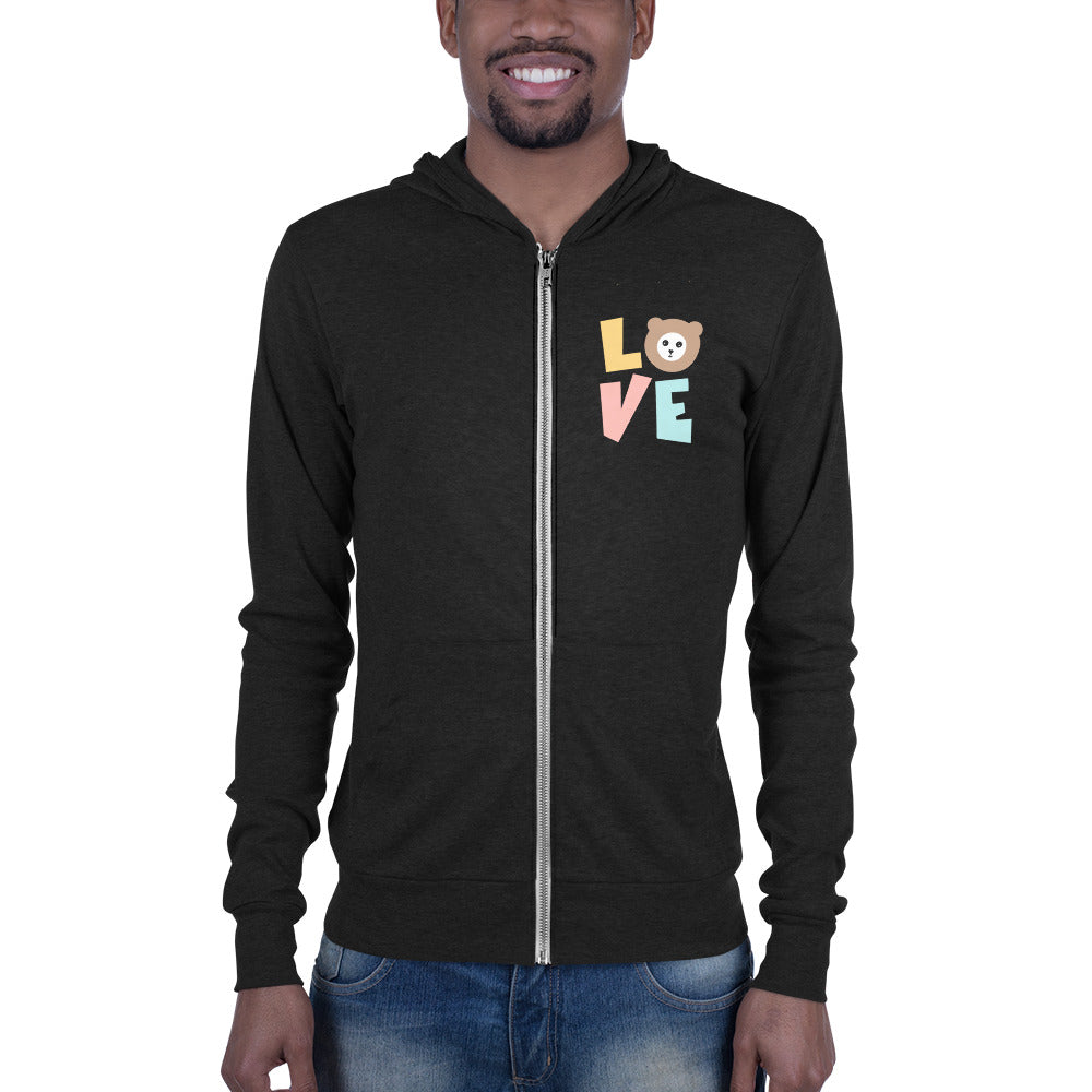 LOVE by Misa Zip Hoodie - Lightweight Unisex Hoodie with Kangaroo Pocket