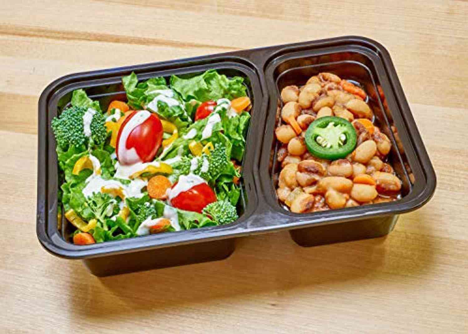 DuraHome - 10 Pack BPA-Free Round Meal Prep Containers with Lids (28oz, 2 Compartments)