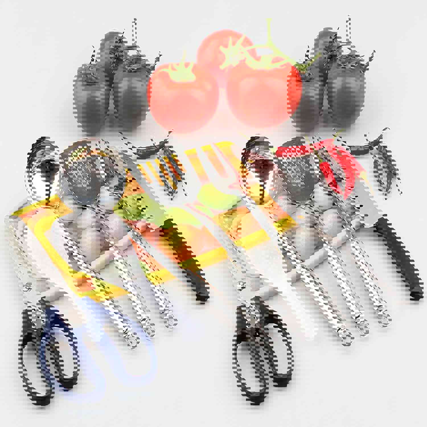 7pcs Camping Kitchen Utensil Set with Carrying Bag for Outdoor Cooking