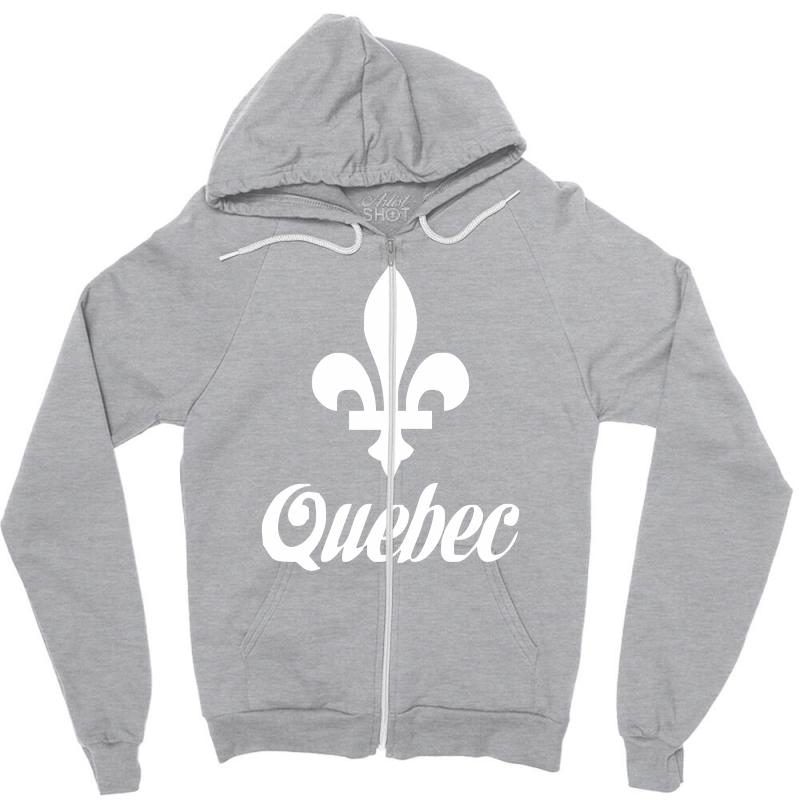 Quebec Canada Zipper Hoodie by MDK ART