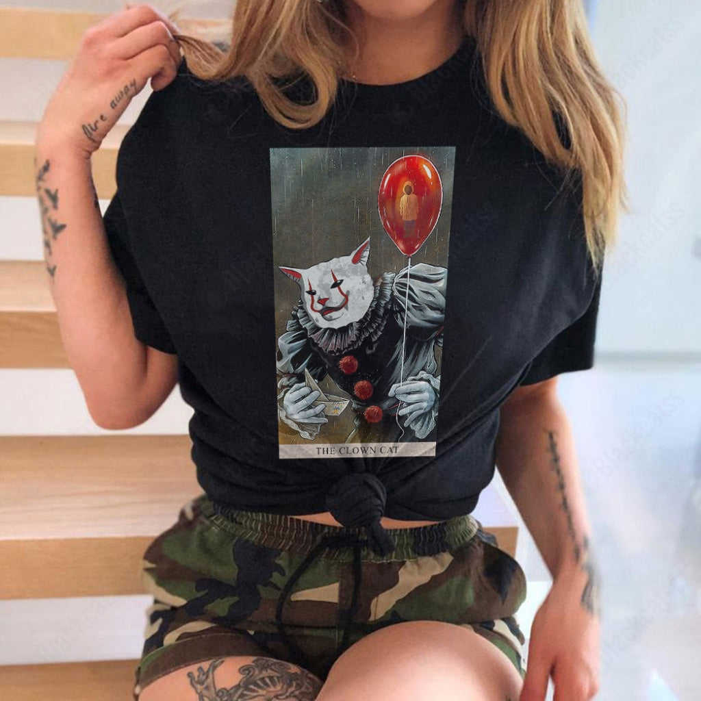 The Clown Cat Custom Graphic Apparel - Unisex Cotton T-Shirt