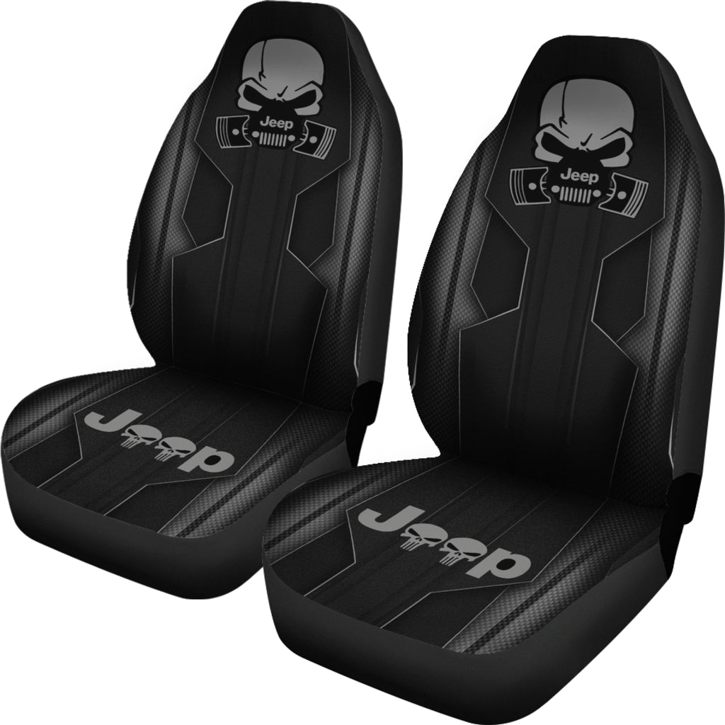 Jeep Skull Black Car Seat Covers - Premium Custom-Made Car Accessories