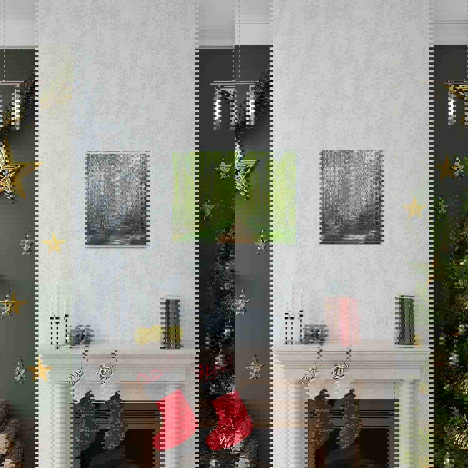 Forest Path Green Tree Nature Wilderness Photography Canvas Wall Art for Home Decor